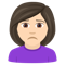 Woman Frowning- Light Skin Tone emoji on Emojione